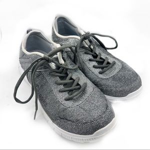 Cheeks by Tony Little Silver/Gray Shimmer Sparkly Sneakers Size 11 Wide